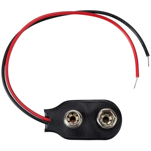 CONECTOR TIPO BROCHE PARA BATERIA 9V NEGRO