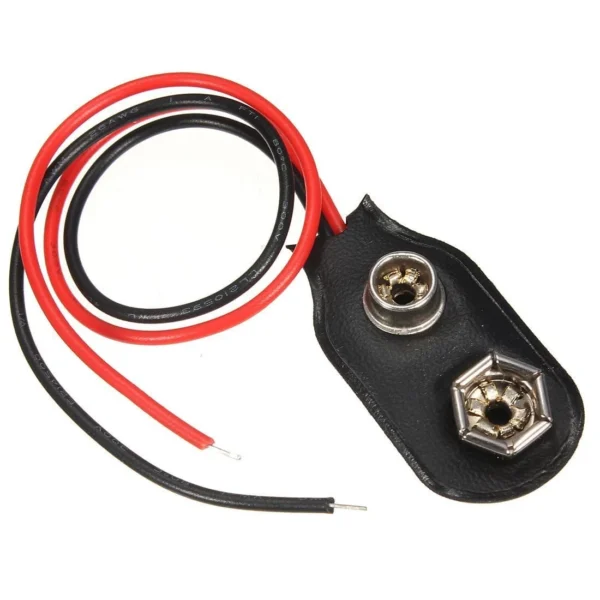 CONECTOR TIPO BROCHE PARA BATERIA 9V NEGRO