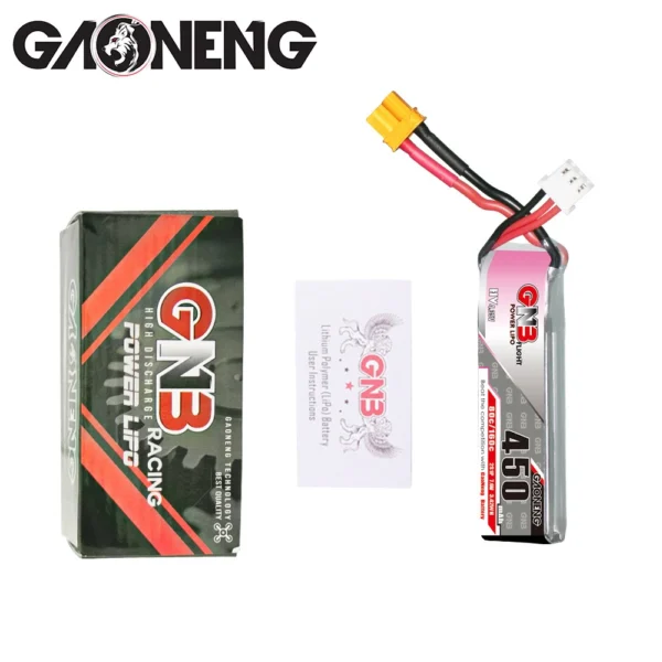 Batería LiPo Gaoneng GNB 2S 7.6V 450mAh 80C (XT30 HV)