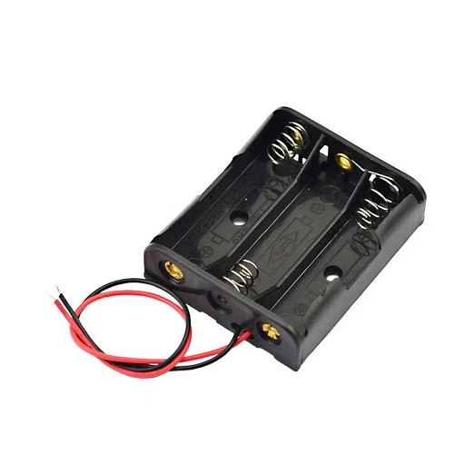 Porta Pilas para 3 Baterías AA con Cables