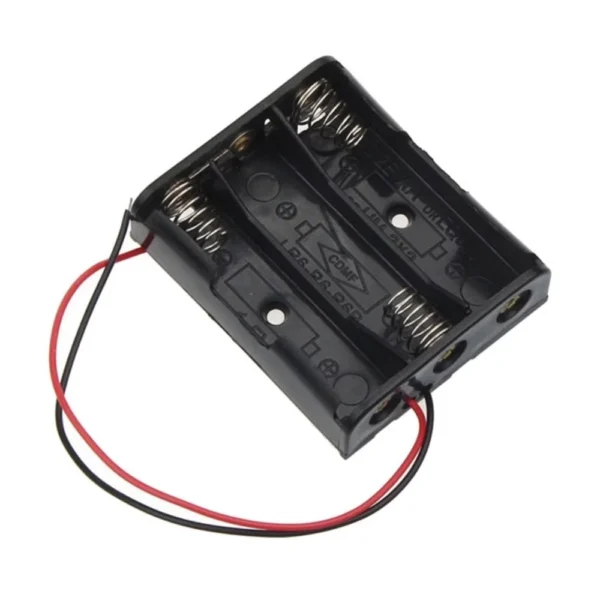 Porta Pilas para 3 Baterías AA con Cables