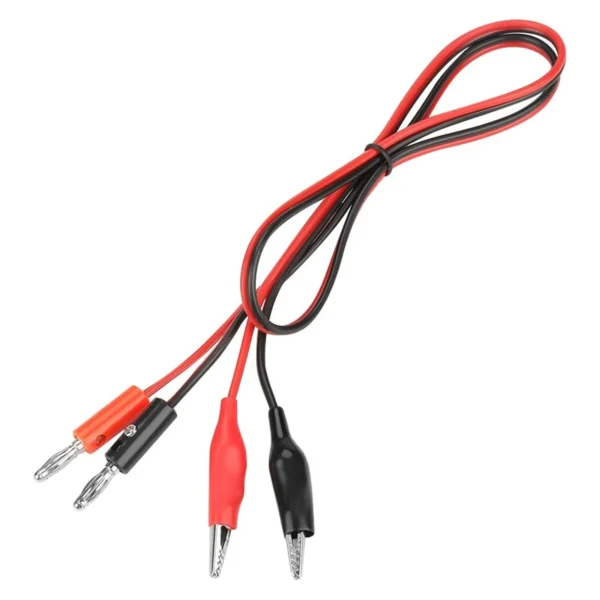 CABLE CON PLUG BANANA/LAGARTO 1M ROJO Y NEGRO