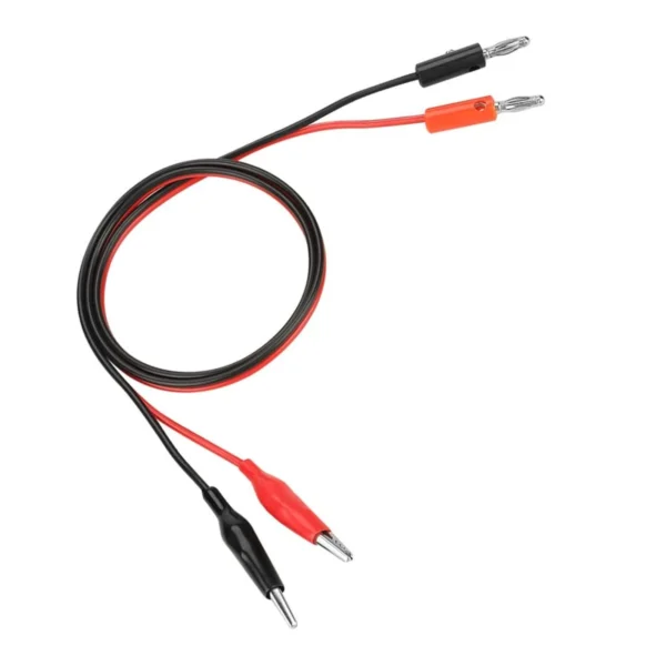 CABLE CON PLUG BANANA/LAGARTO 1M ROJO Y NEGRO
