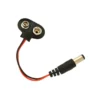 CONECTOR TIPO BROCHE PARA BATERIA 9V NEGRO CON PLUG DC