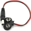 CONECTOR TIPO BROCHE PARA BATERIA 9V NEGRO CON PLUG DC