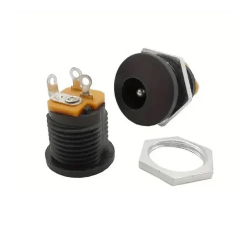 CONECTOR JACK DC HEMBRA REDONDO P/CHASIS CON TUERCA