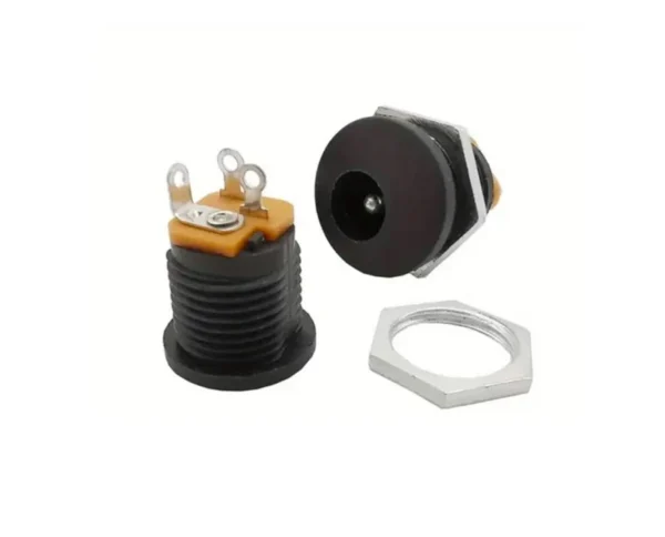 CONECTOR JACK DC HEMBRA REDONDO P/CHASIS CON TUERCA