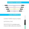 KIT DE 65 CABLES DUPONT VARIOS TAMAÑOS MACHO-MACHO