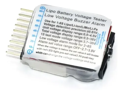 MODULO P309 COMPROBADOR MEDIDOR DE VOLTAJE BATERÍA LIPO 1S-8S