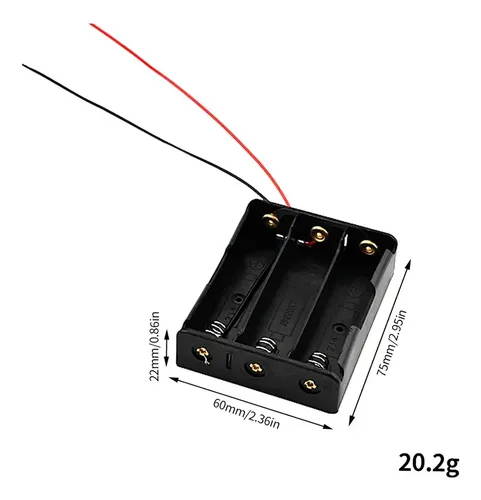 Porta Pilas para 3 Baterías 18650 11.1V