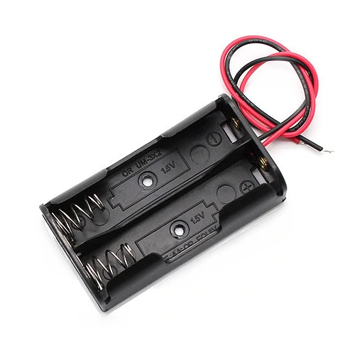 Porta Pilas para 2 Baterías AA con Cables