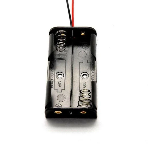 Porta Pilas para 2 Baterías AA con Cables