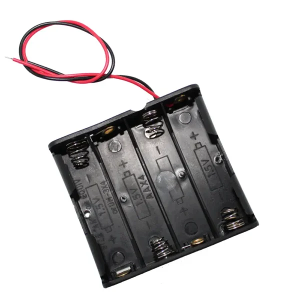 Porta Pilas para 4 Baterías AA (6V) con Cables